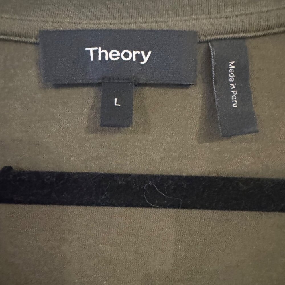 Theory Sleeveless Jersey Midi Dress – Olive Green, Size Large - Picture 2 of 3
